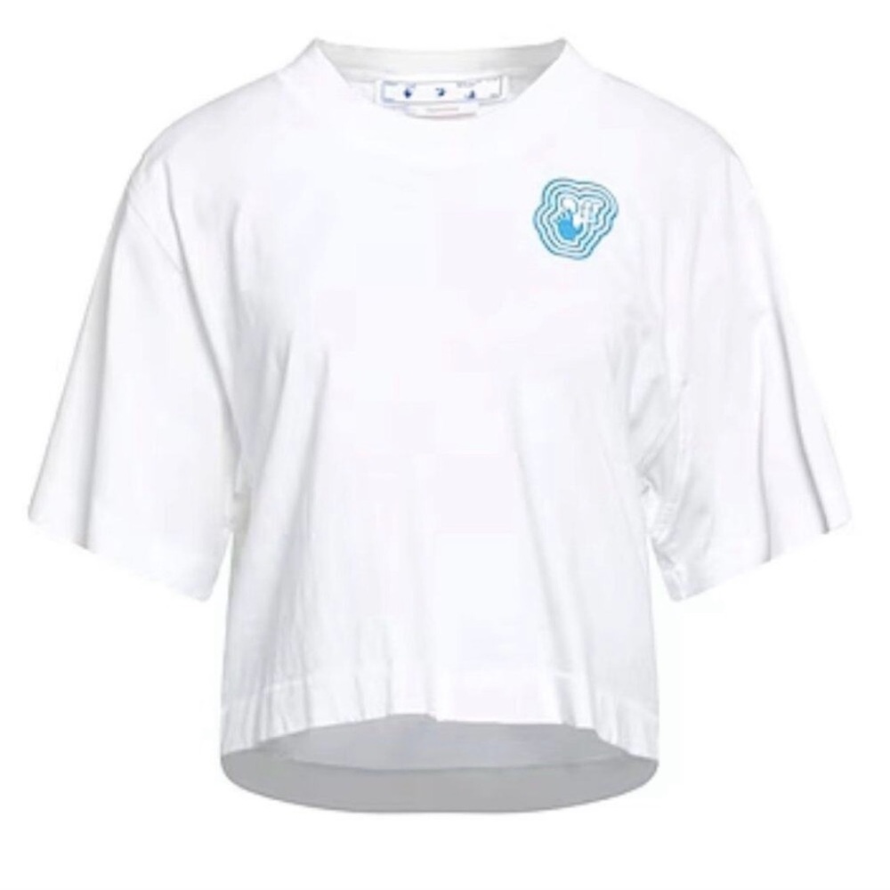 Off-White Off- Fluo Swimming Crop Top T-Shirt Size Cotton L